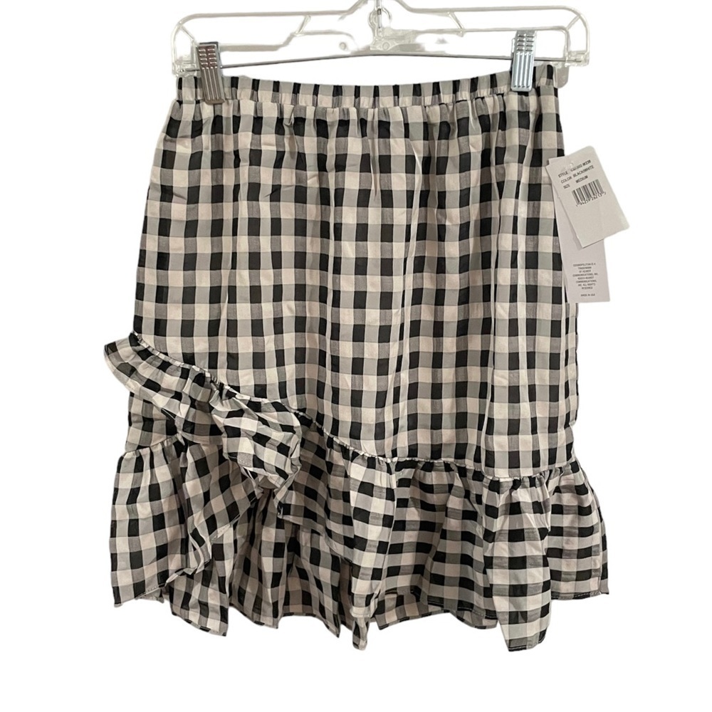 Dress the Population Checkered Pattern Mini Skirt NWT